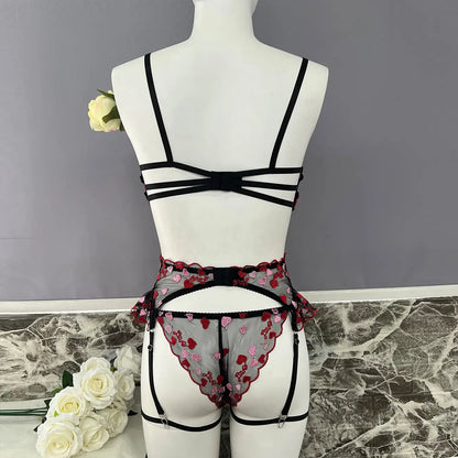 Alessia: Playful Heart Sheer Lingerie Set