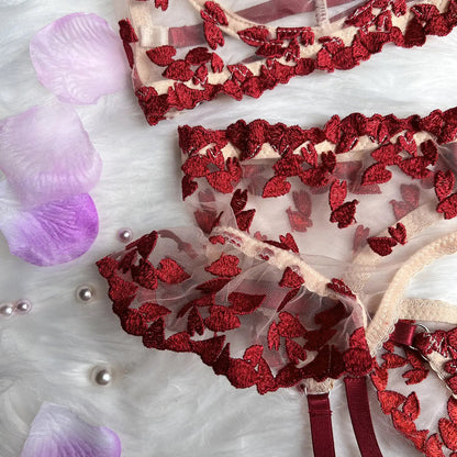Aurelia: J'adore Heart Embroidered Lingerie Set