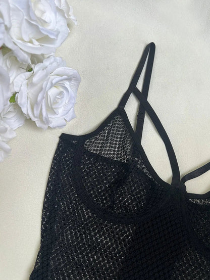 Aurelia: Strappy Fishnet Bodysuit